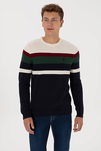 Джемпер из хлопка в полоску - G081SZ0TK0CRUS025K Кофта муж. (VR033, XL)