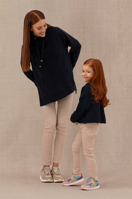 Худи из хлопка с молнией на воротнике для девочек - G084SZ0820NEGRO-E Толстовка жен. детс. (VR033, 9_10)