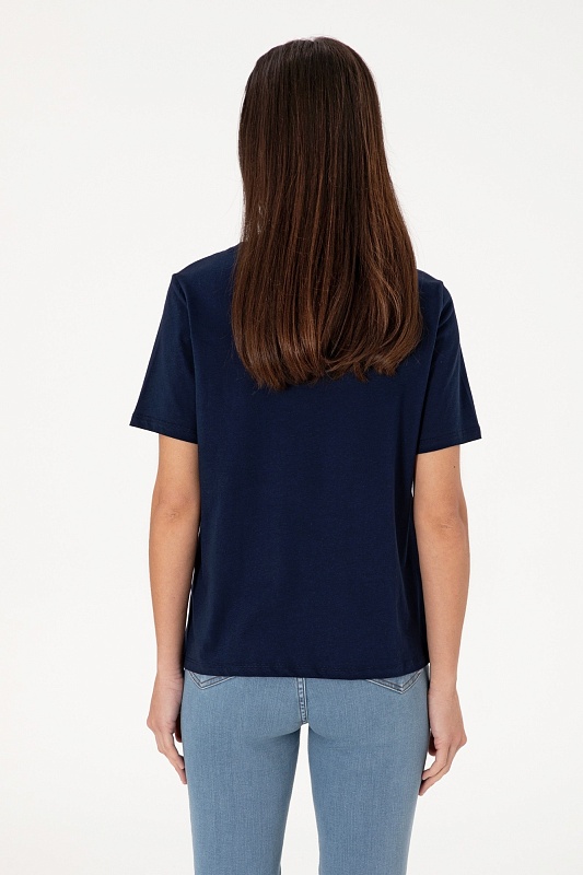 Футболка из хлопка с принтом и пайетками - G082SZ0110SILOT Футболка жен. (VR033, XS)
