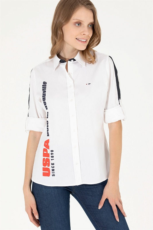 Рубашка из смесового хлопка приталенная - G082SZ0040ROTAS Сорочка жен. (VR013, 34)