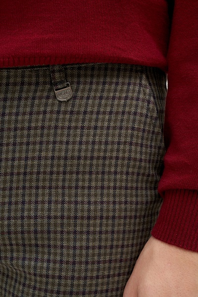 Брюки в клетку зауженные - G081SZ0780GUSTAVO Брюки муж. (VR038, 38, 34)