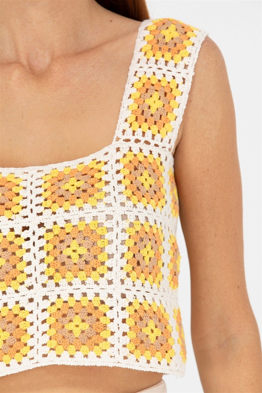 Топ в стиле кроше - G082SZ0TK0EX-CENOVA Кофта жен. (VR071, S)
