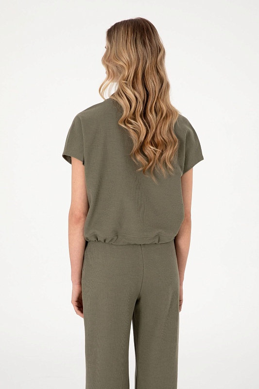 Футболка из смесового хлопка на кулиске - G082SZ0110SACHA Футболка жен. (VR111, XS)
