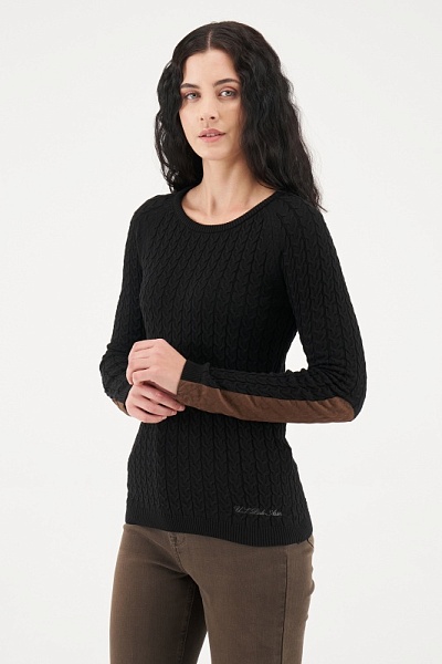Джемпер из хлопка с узором косы приталенный - G082SZ0TK0ART_MERY Кофта жен. (VR046, XS)