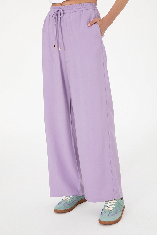 Брюки на кулиске широкие - G082SZ0780ECOLE Брюки жен. (VR034, 40)