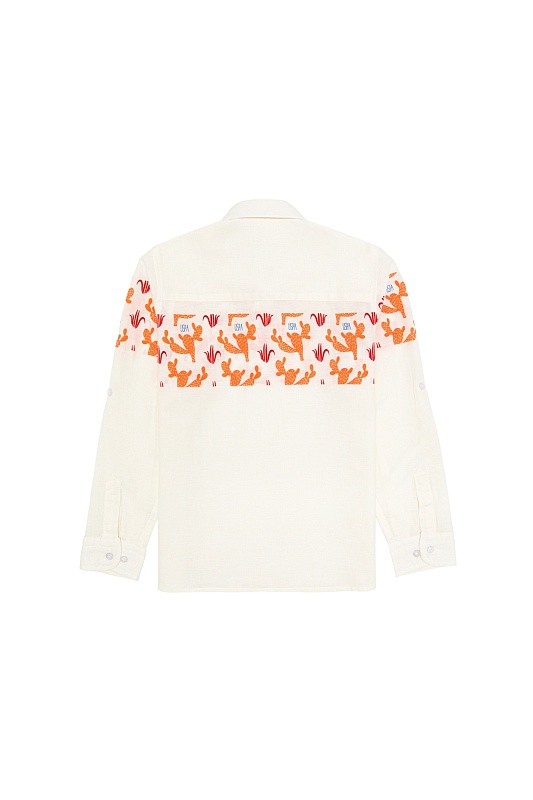 Рубашка с добавлением льна прямая для мальчиков - G083SZ0040KILLA Сорочка муж. детс. (VR051, 5_6)