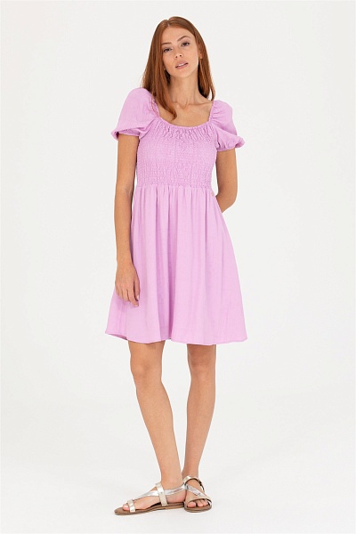 Платье мини с объемными рукавами - G082SZ0320HORGUN Платье жен. (VR211, 32)