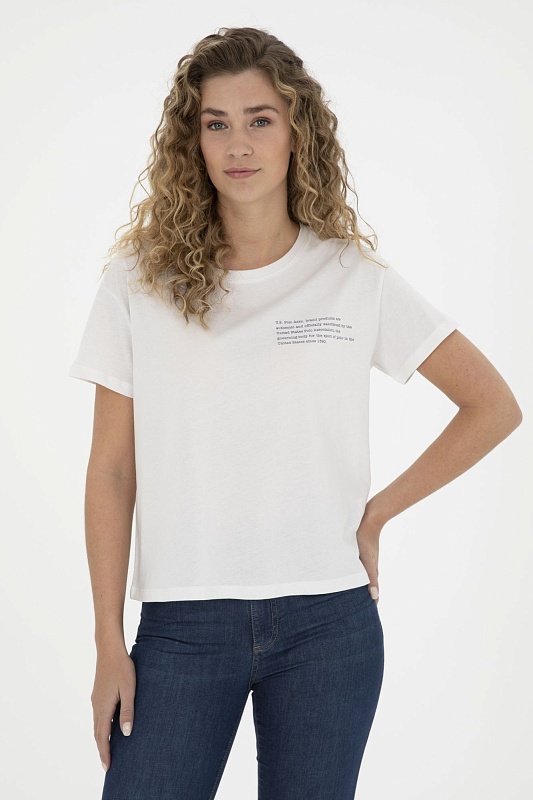 Футболка из хлопка с надписью - G082GL0110GAYLE Футболка жен. (VR019, XL)