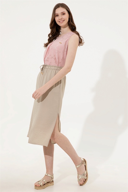 Юбка миди из вискозы на кулиске - G082SZ0980EVELIN Юбка жен. (VR027, 32)