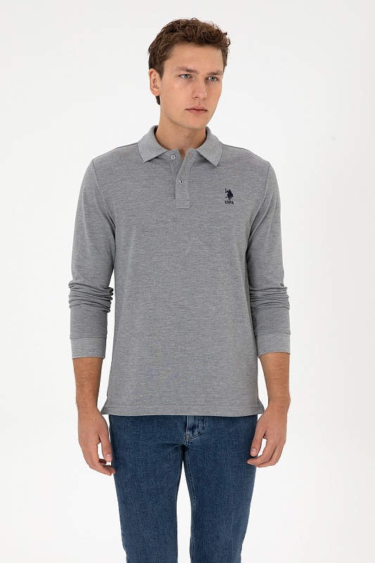 Поло с длинным рукавом из хлопка - G081SZ0820TP01SK025 Толстовка муж. (VR086, 2XL)