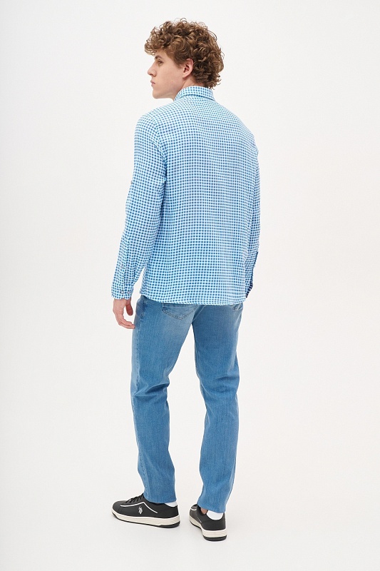 Рубашка из хлопка в клетку прямая - G081SZ0040LARCESMEN_R Сорочка муж. (VR036, S)