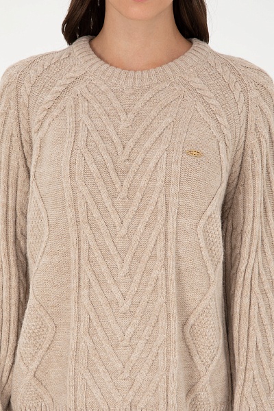 Свитер с рельефным узором - G082SZ0TK0DRIED Кофта жен. (VR085, 2XS)