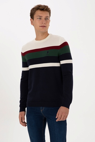Джемпер из хлопка в полоску - G081SZ0TK0CRUS025K Кофта муж. (VR033, XL)