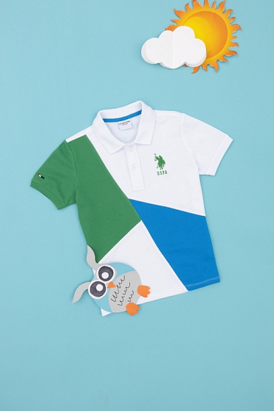 Футболка-поло из хлопка с контрасный дизайном для мальчиков - G083SZ0110T_ORTEKIDS Футболка муж. детс. (VR054, 6_7)