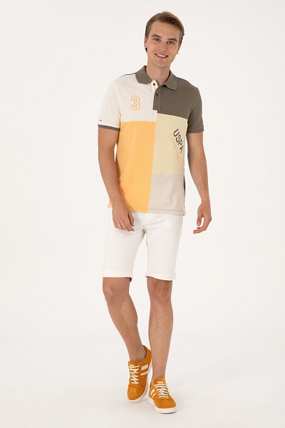 Футболка-поло из хлопка с контрастными вставками - G081SZ0110T_ILGA Футболка муж. (VR183, XL)