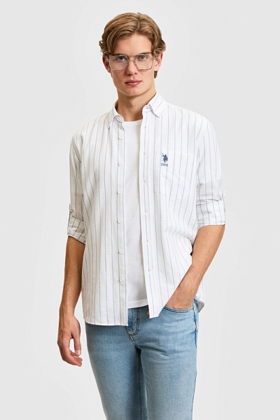 Рубашка из хлопка в полоску прямая - G081SZ0040KAMBA Сорочка муж. (VR003, 2XL)