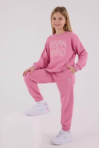 Свитшот и спортивные брюки для девочек - G084SZ0HF0US2311 Костюм дом. жен. детс. (VR037, 7_8)