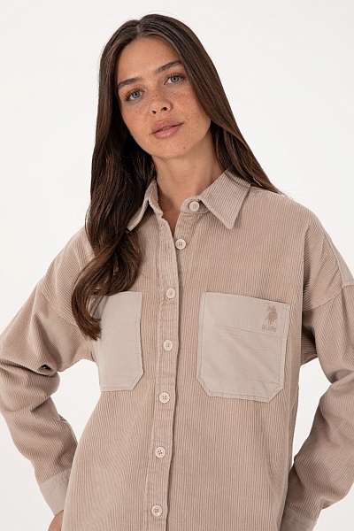 Рубашка вельветовая свободная - G082SZ0040CLAIRE Сорочка жен. (VR049, 34)