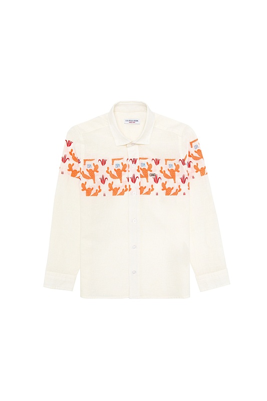 Рубашка с добавлением льна прямая для мальчиков - G083SZ0040KILLA Сорочка муж. детс. (VR051, 9_10)