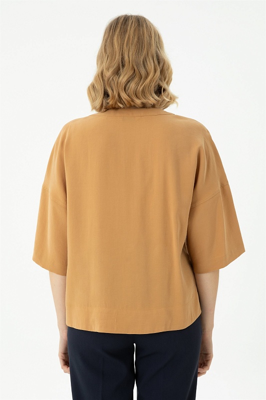 Блузка из модала c рукавом 3/4 свободная - G082SZ0040RC_FALAMUS Сорочка жен. (VR015, 32)