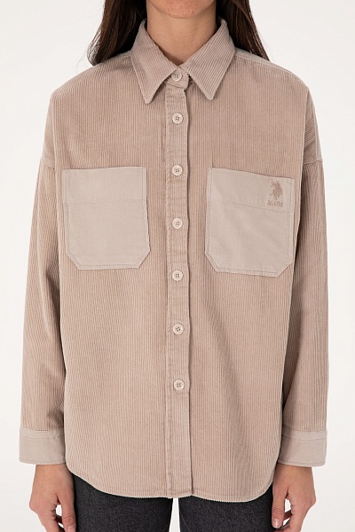 Рубашка вельветовая свободная - G082SZ0040CLAIRE Сорочка жен. (VR049, 34)