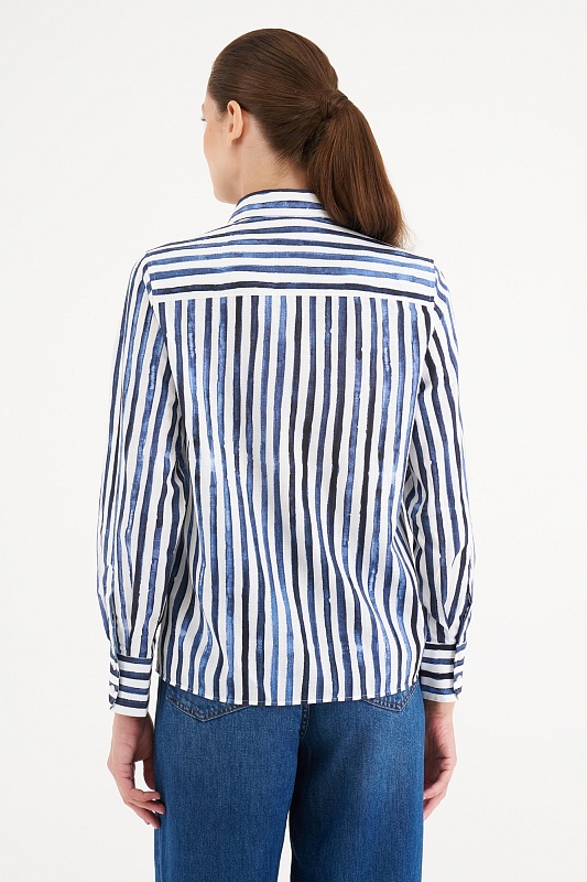 Рубашка из хлопка в полоску прямая - G082SZ0040BUCCI Сорочка жен. (VR033, 32)