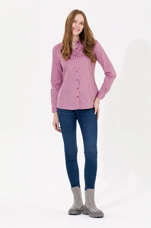 Рубашка из хлопка приталенная - G082SZ0040CRISCOLOR022K Сорочка жен. (VR014, 34)