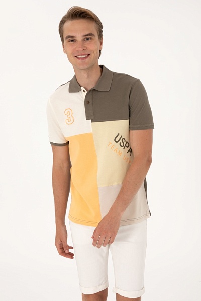 Футболка-поло из хлопка с контрастными вставками - G081SZ0110T_ILGA Футболка муж. (VR183, XL)