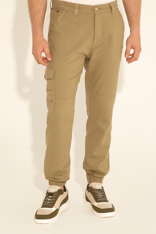 Брюки джоггеры с добавлением льна - G081SZ0780JOGGER24Y Брюки муж. (VR027, 36, 32)