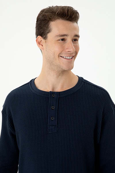 Лонгслив из вафельной ткани - G081SZ0820ARVA Толстовка муж. (VR033, M)