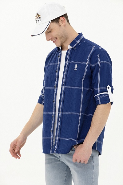 Рубашка из жатого хлопка свободная - G081SZ0040MILASO Сорочка муж. (VR033, S)