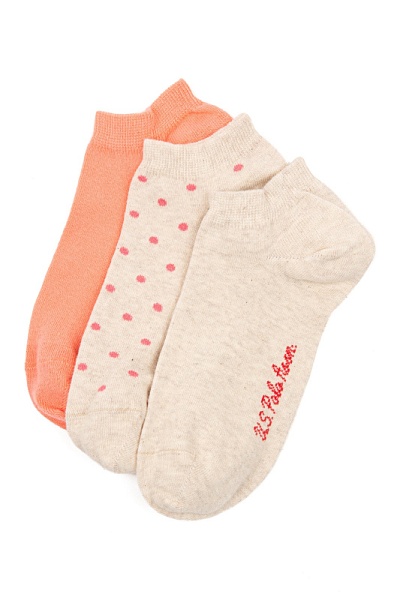 Носки короткие, 3 пары - A082SZ013P023-ROSY Носки жен. (VR047)