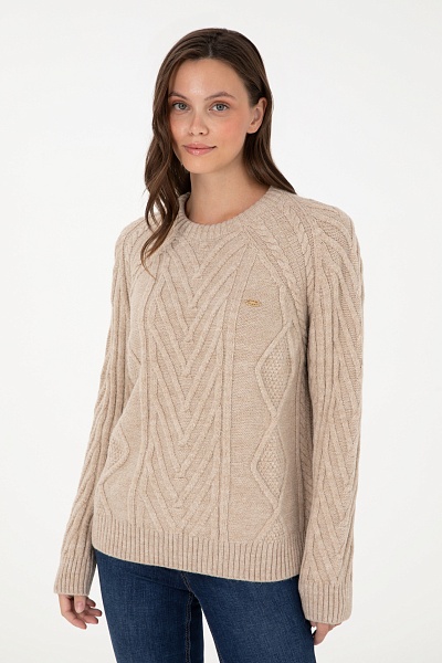 Свитер с рельефным узором - G082SZ0TK0DRIED Кофта жен. (VR085, 2XS)