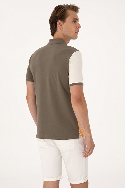 Футболка-поло из хлопка с контрастными вставками - G081SZ0110T_ILGA Футболка муж. (VR183, 2XS)