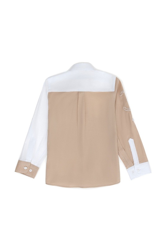 Рубашка из хлопка в стиле колор-блок для мальчиков - G083SZ0040ZAYNENKIDS Сорочка муж. детс. (VR085, 7_8)