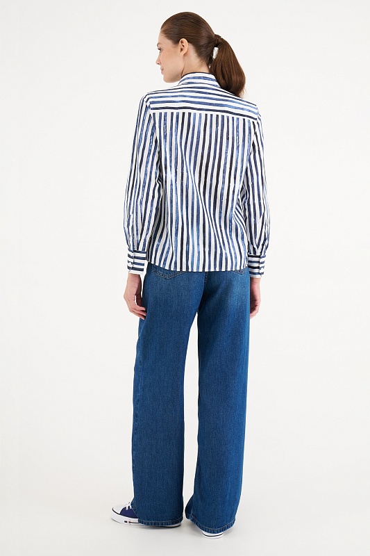 Рубашка из хлопка в полоску прямая - G082SZ0040BUCCI Сорочка жен. (VR033, 32)