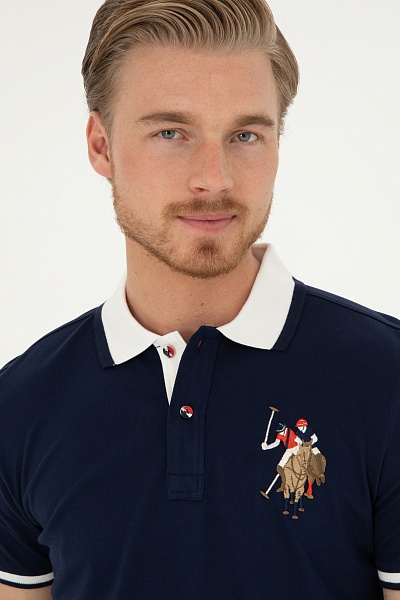 Футболка-поло из хлопка с контрастной окантовкой - G081SZ0110SD01IY024 Футболка муж. (VR033, XL)