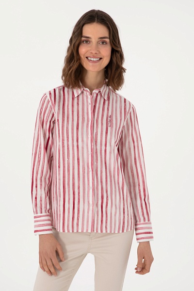 Рубашка из хлопка в полоску свободная - G082SZ0040DUCCI Сорочка жен. (VR223, 36)