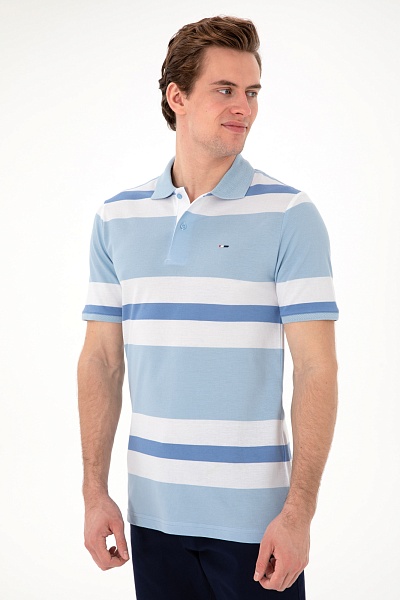 Футболка-поло в полоску - G081SZ0110RALTU Футболка муж. (VR003, 4XL)