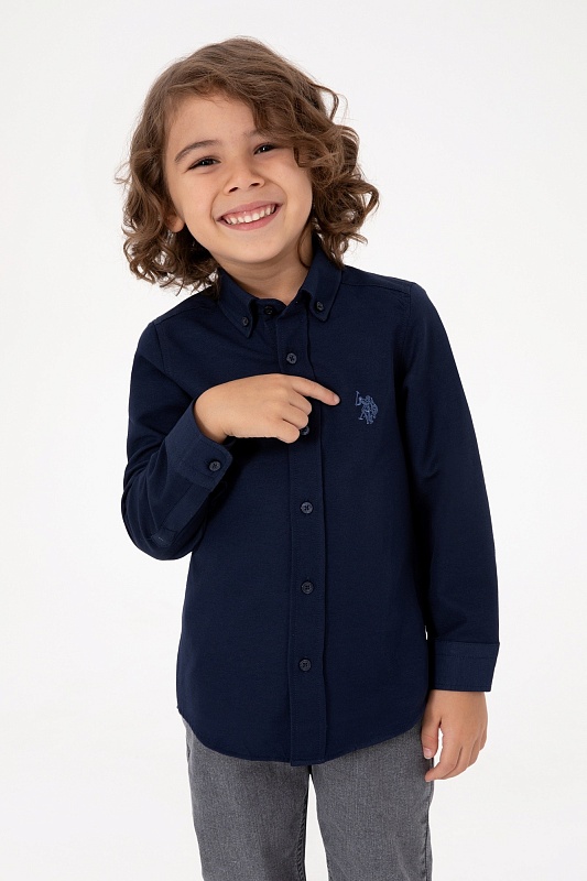 Рубашкаиз смесового хлопка для мальчиков - G083SZ0040E_METOKIDS25K Сорочка муж. детс. (VR033, 3_4)