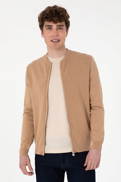 Кардиган на молнии из хлопка - G081SZ0TH0BOMBER_BSK24 Кардиган муж. (VR122, L)