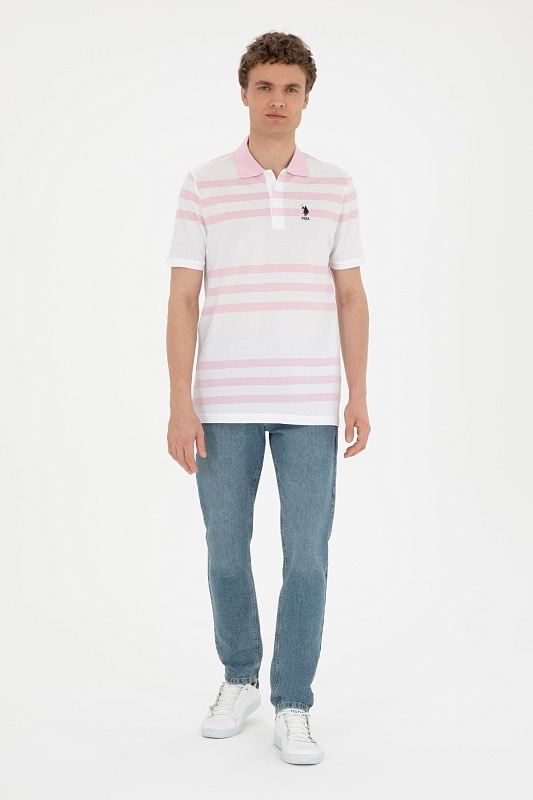 Футболка-поло из хлопка в полоску - G081GL0110GODE Футболка муж. (VR041, XL)