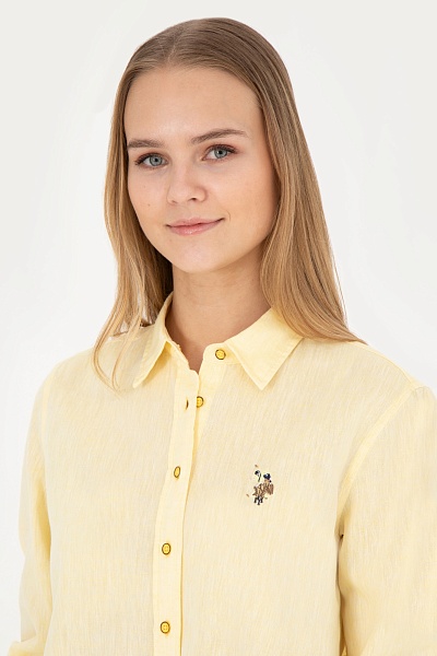 Рубашка с добавлением льна прямая - G082SZ0040ELMY024Y Сорочка жен. (VR044, 38)