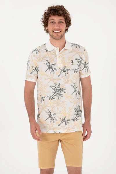 Футболка-поло из хлопка с принтом - G081SZ0110WALO Футболка муж. (VR013, M)