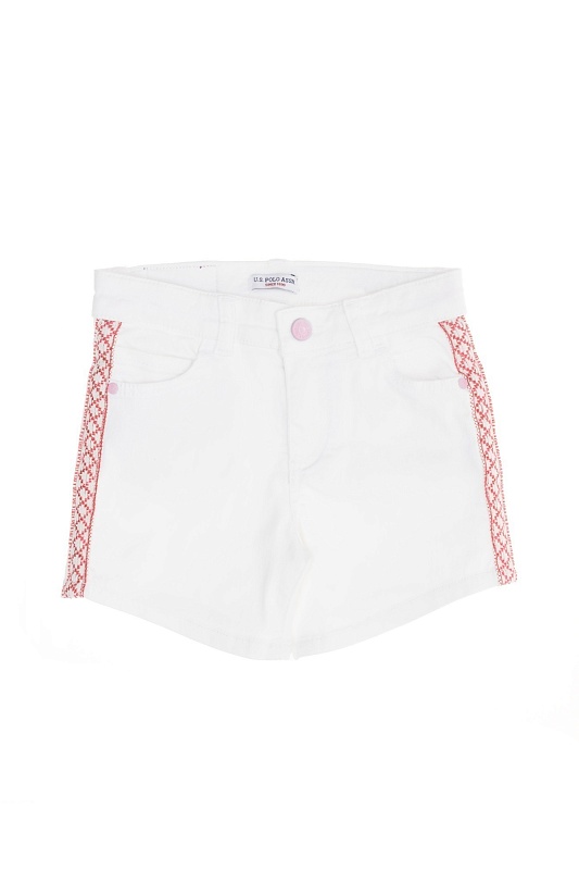 Шорты из хлопка с контрастной вышивкой для девочек - G084SZ0310PAYTON23Y Бермуды жен. детс. (VR013, 5_6)