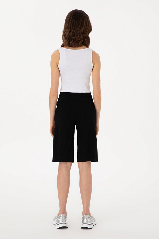 Бермуды спортивные из хлопка с вышитым логотипом - G082SZ0OS0DAMEN25 Брюки спорт. жен. (VR046, 2XS)