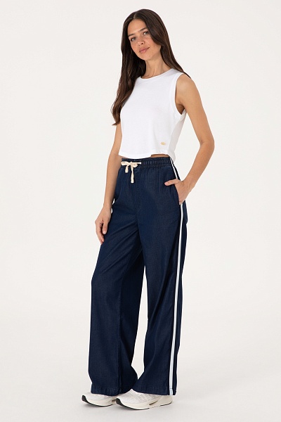 Джинсы из лиоцелла на резинке с высокой посадкой широкие - G082SZ0800ELO Джинсы жен. (DN0013, 40)