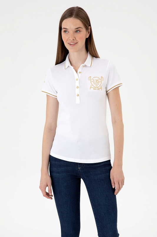 Футболка-поло из хлопка с окантовкой - G082SZ0110SARVANA135 Футболка жен. (VR013, S)