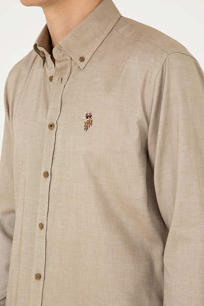 Рубашка из хлопка прямая - G081SZ0040CEDCOLORREG024K Сорочка муж. (VR027, S)