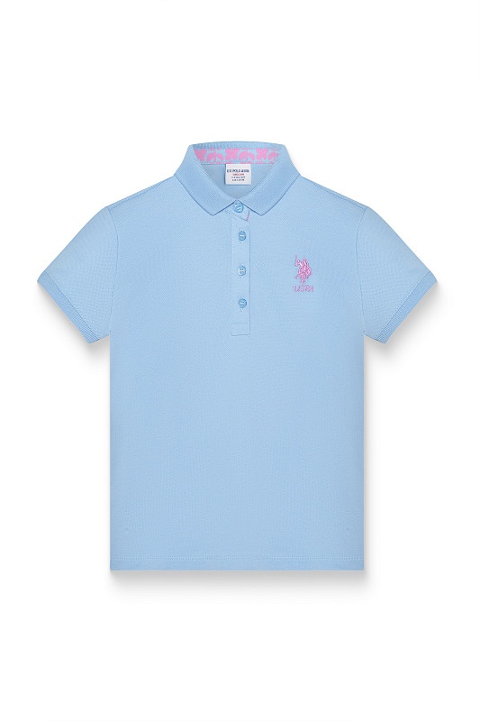 Футболка-поло из хлопка c принтом на планке для девочек - G084SZ0110TP01-IY024 Футболка жен. детс. (VR003, 4_5)